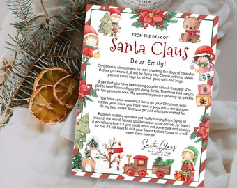 Editable Letter from Santa, Editable Santa Approved Letter, Mailed From Santa, Santas Nice List, Santa Letter Certificate