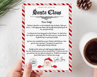 Editable Letter from Santa Claus. From The Desk Of Santa Claus, Santa Letter, Xmas Eve, North Pole, Instant Download, Templett