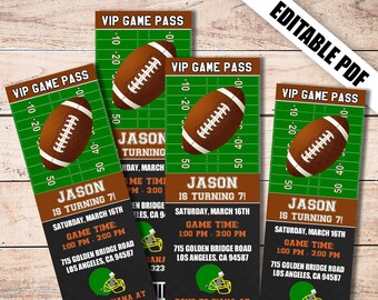 Football Invitation Etsy