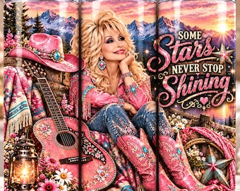 Dolly Parton Tumbler Wrap PNG, Vintage Country Singer Sublimation Design, Digital Download