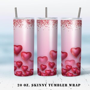 Valentines Heart Tumbler Template: 20 oz Skinny Wrap (Digital Download)