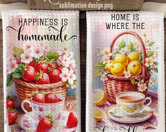 Lemon & Strawberry Kitchen Towel Designs: Inspirational Quotes (Digital Download)