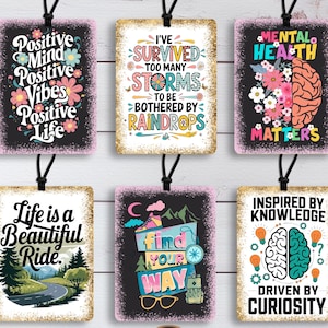 Car Air Freshener Sublimation Design Bundle Positive Affirmation Sublimation Png Life Quotes Smell Fresh Instant Download #AFC