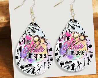 Hair Whisperer Earring Designs Sublimation, Teardrop Earring PNG, Instant Digital Download, Earring Blanks Design, Earring Downloads #ESD