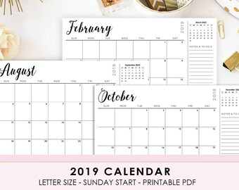 calendar template etsy