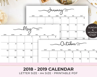 2019 calendars etsy