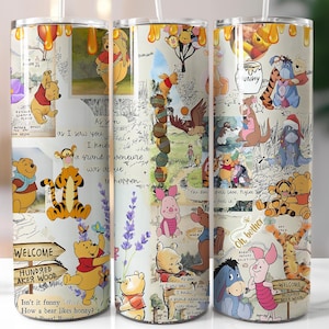 Winnie Pooh 20oz Skinny Tumbler Sublimation Designs, Cartoon Pooh Tumbler Png, Winnie The Pooh Wrap, Instant Download #STD