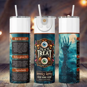 Halloween Tumbler, Spooky Spray Tumbler, 20oz Skinny Tumbler Sublimation