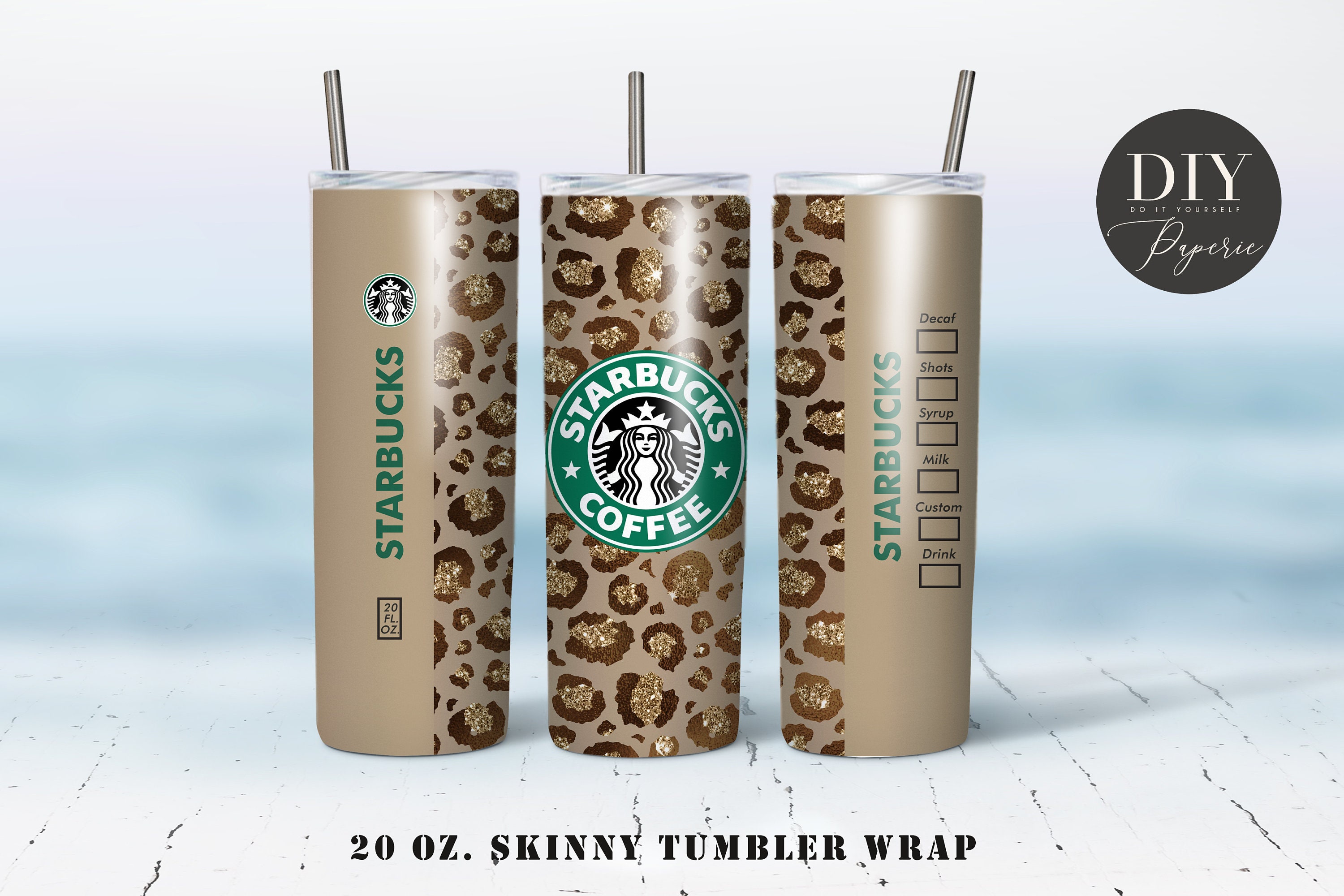 Full Tumbler Wrap PNG 300dpi Sublimation Design 4 StarbucksCoffee seamless ...