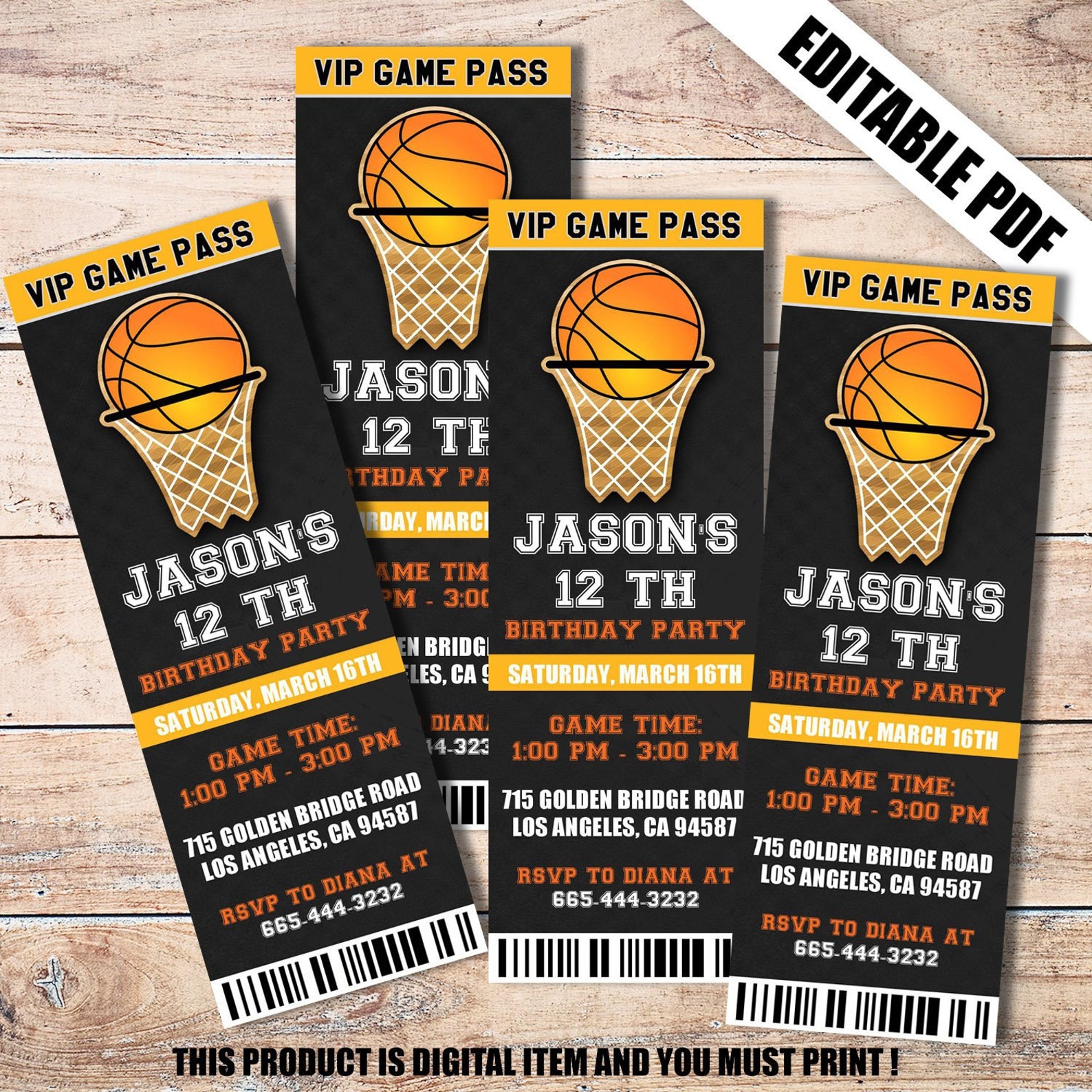 Basketball Ticket Invitation Basketball Birthday Party | Etsy