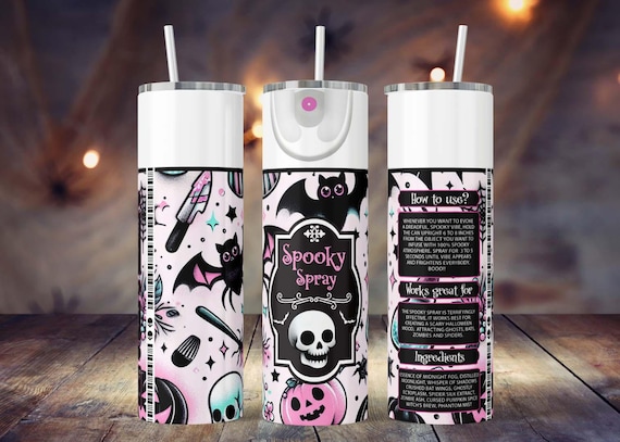 Spooky Spray Halloween Tumbler Design: 20oz Skinny Wrap (Digital Download)