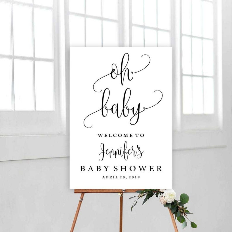 Oh Baby Welcome Sign, Baby Shower Welcome Sign, Personalized Bab Oh Baby Welcome Sign, Baby Shower Welcome Sign, Personalized Bab