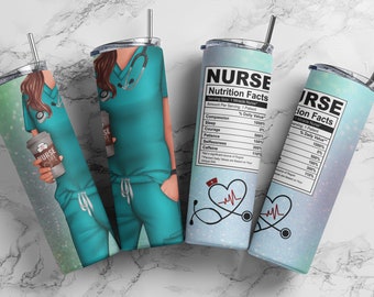 Nurse Nutrition Facts 20 oz Tumbler Sublimation Design (Digital Download)
