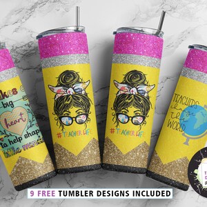 Teacher Life Tumbler Sublimation Design: Pencil Style (Digital Download)