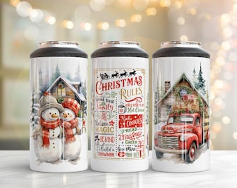 Christmas Can Cooler Wrap: Funny Holiday Design (Digital Download)