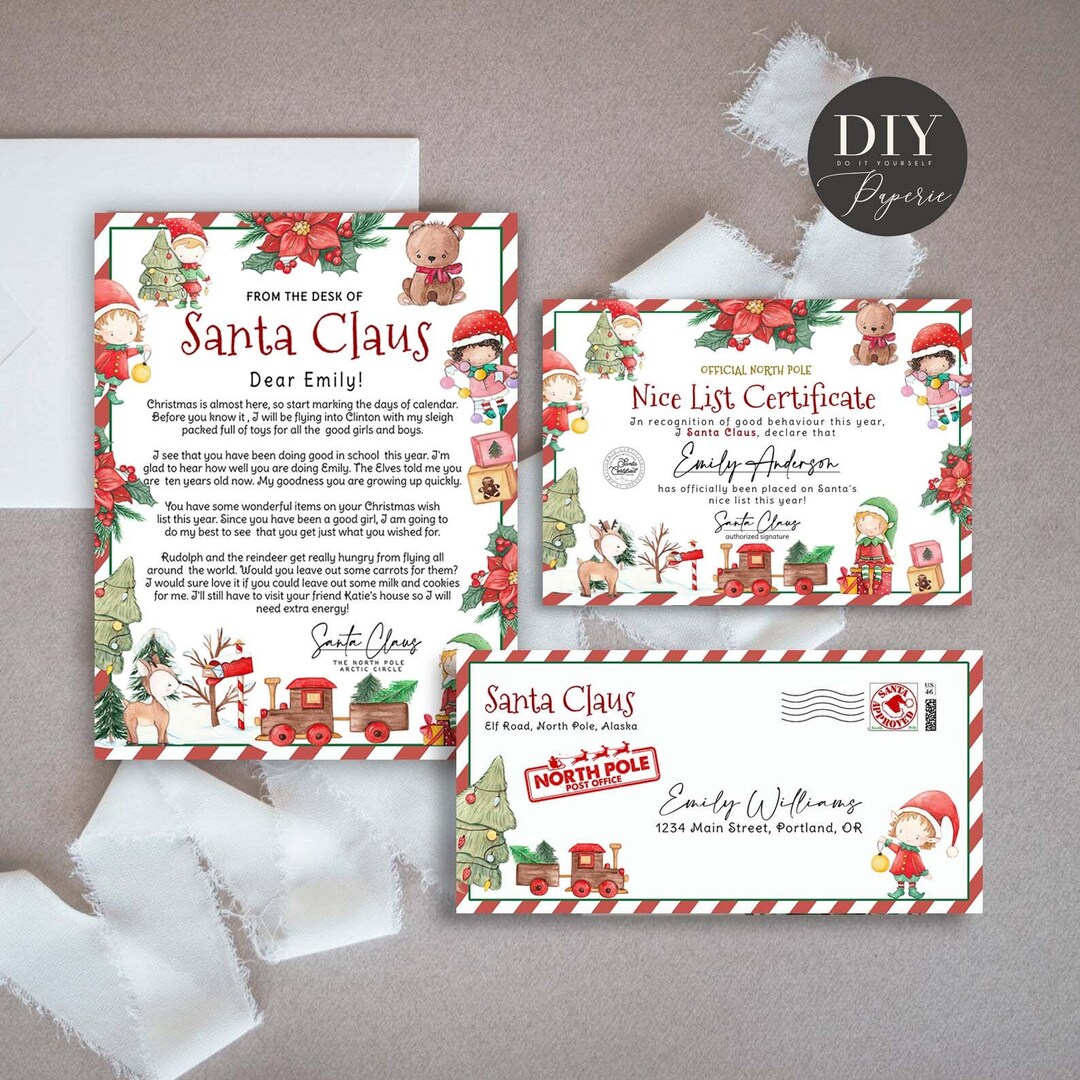 Letter From Santa, Editable Santa Approved Letter, Mailed From Santa