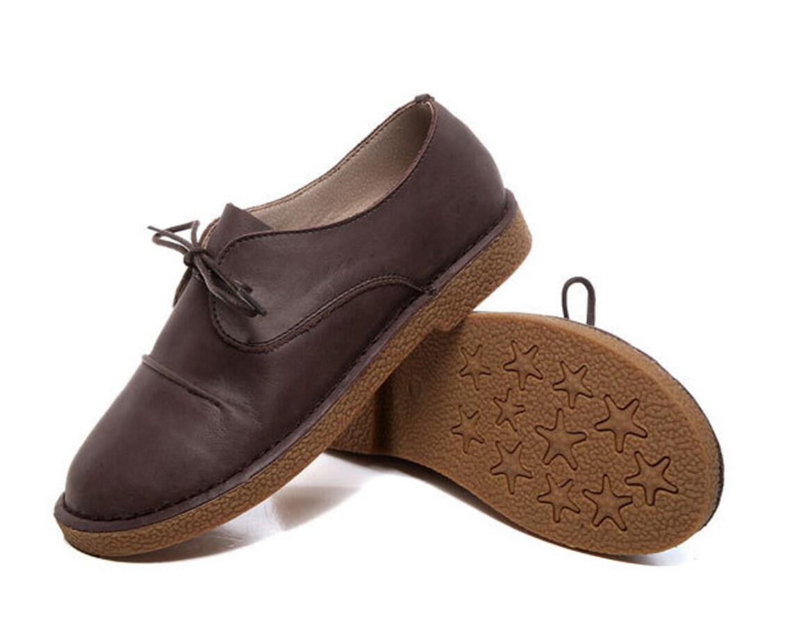 Handmade Women's Soft Comfortable Tie Shoes Flat Shoes Etsy