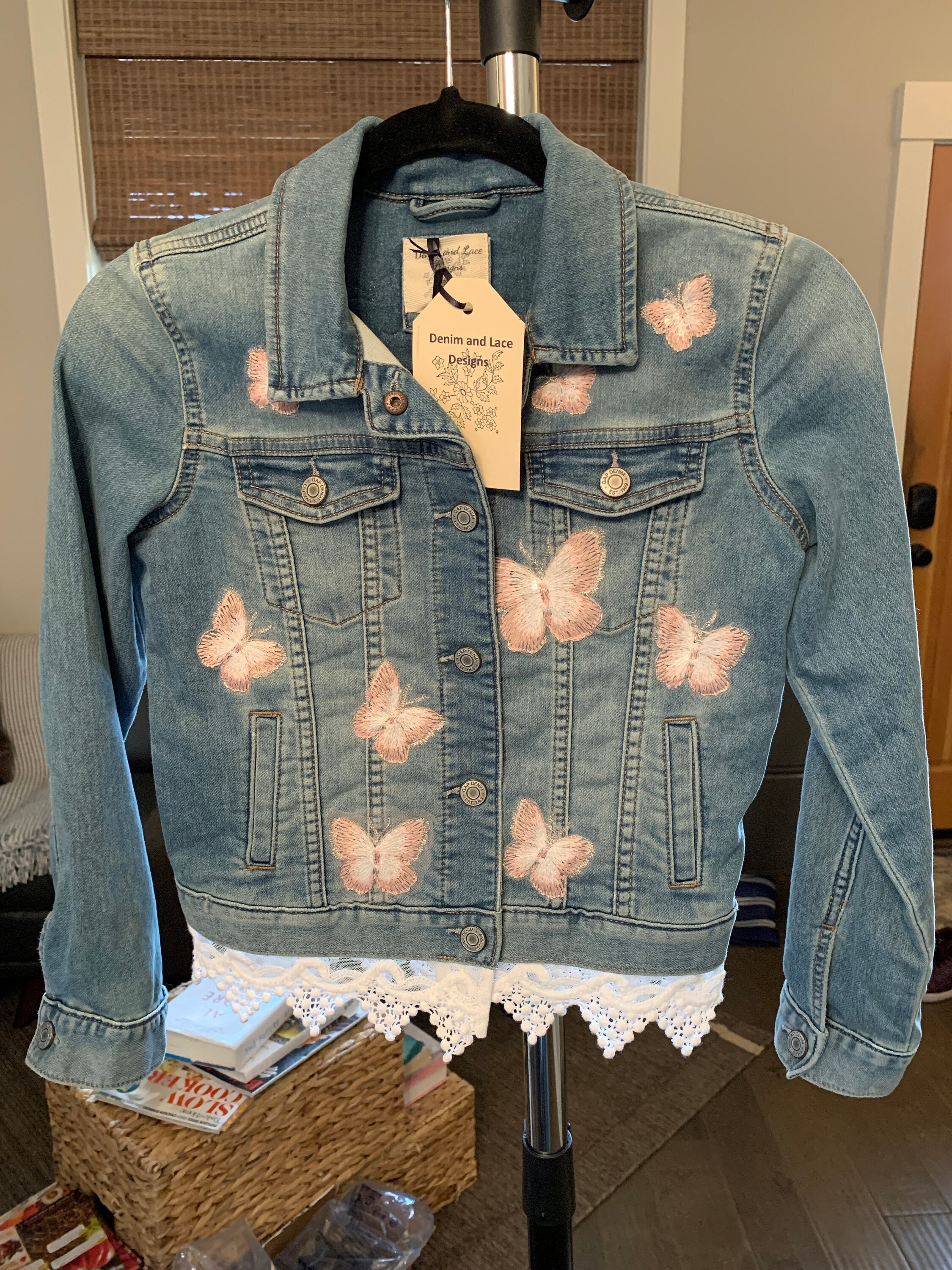 Girl s Embellished Jean Jacket Size L 10 12