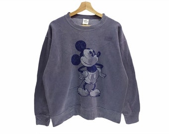 Rare!! Vintage Mickey Mouse Walt Disney Cartoon Pullover Jumper Sweatshirt