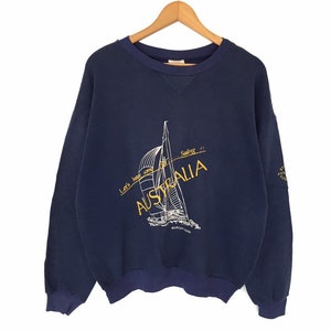 Rare!! Vintage 80s Australia Bluegum Country Spellout Pullover Jumper Sweatshirt Nice Design