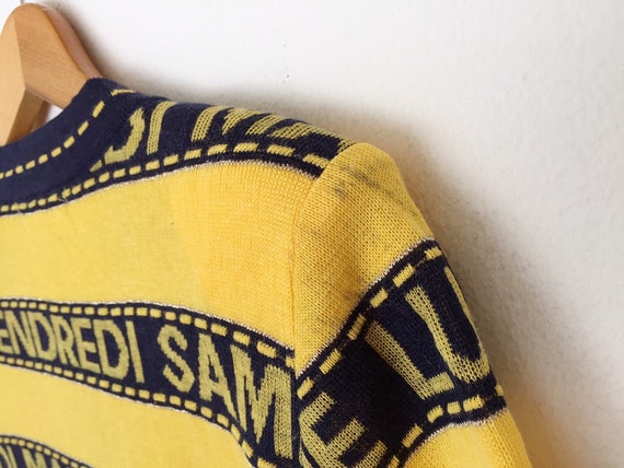 Rare!! Vintage Stripe Patterns Sweatshirt Knitwea… - image 4