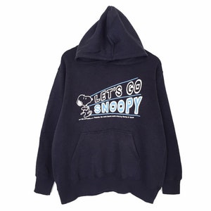 Rare!! Snoopy Woodstock Peanuts Cartoon Spellout Pullover Jumper Sweater Hoodie