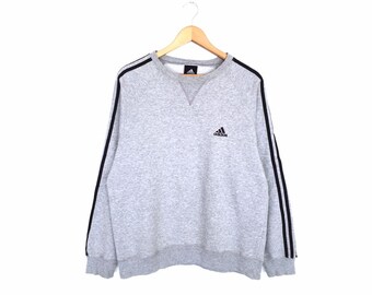 Rare!! Adidas Small Logo Spellout Embroidery Pullover Jumper Sweatshirt