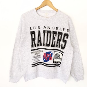 Rare!! Vintage 90s Raiders Los Angeles Spellout Pullover Jumper Sweatshirt NFL Rugby Team NFLP 1992 American Football