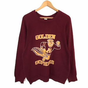 Rare!! Vintage 80s Golden Gophers Spellout Pullover Jumper Sweatshirt Football Rugby Team