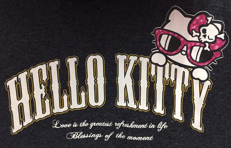 Rare!! Hello Kitty Spellout Pullover Jumper Sweater Hoodie Women image 3
