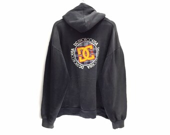 Rare!! Vintage Dc Shoes USA Big Logo Spellout Embroidery Pullover