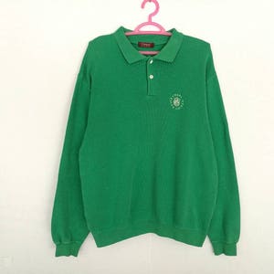 Rare!! Vintage Chaps Ralph Lauren Spellout Half Button Pullover Jumper Sweatshirt
