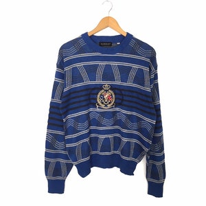 Rare!! Vintage Abstract Spellout Embroidery Pullover Jumper Sweater Knitwear