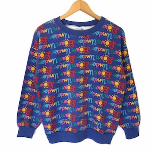 Rare!! Vintage Down Under Ken Done Allover Full Print Art Design Australia Spellout Multicolor Pullover Jumper Sweatshirt