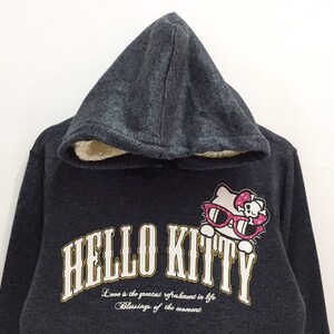 Rare!! Hello Kitty Spellout Pullover Jumper Sweater Hoodie Women image 2