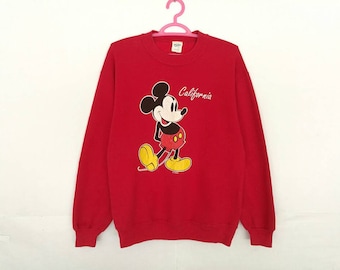 Selten!! Vintage 90er Mickey Mouse California Cartoon Pullover Pullover Sweatshirt
