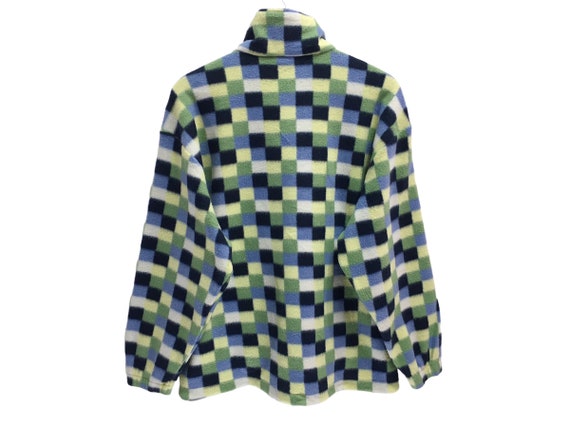 Rare!! Vintage Checked Fullprint Sweatshirt Fleec… - image 2