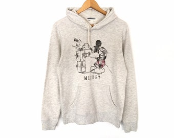 Rare!! Mickey Mouse Disney Cartoon Spellout Pullover Jumper Sweater Hoodie Women