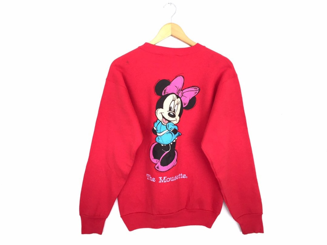 Rare!! Vintage 90s Minnie Mouse Cartoon Pullover Jumper Sweatshirt