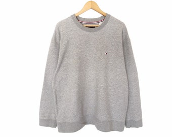 Selten!! Tommy Hilfiger Box Logo Embroidery Pullover Pullover Sweatshirt