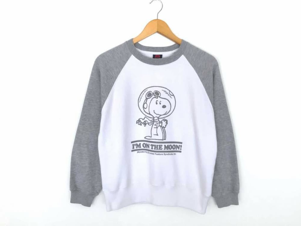 Rare!! Snoopy Peanuts Cartoon Spellout Pullover Jumper Sweatshirt Shirthorizon