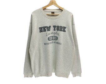 Rare!! Vintage New York Spellout Pullover Jumper Sweatshirt