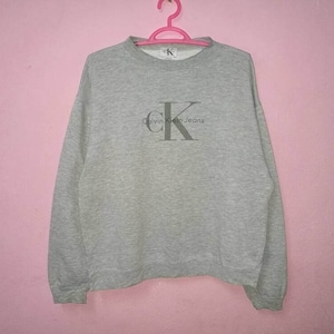 Rare!! Vintage Calvin Klein Big Spellout Pullover Jumper Sweatshirt Size S