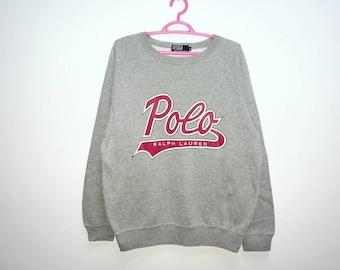 Rare!! Vintage Polo Ralph Lauren Spellout Pullover Jumper Sweatshirt