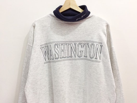 Rare!! Vintage 90s Washington Spellout Pullover J… - image 2