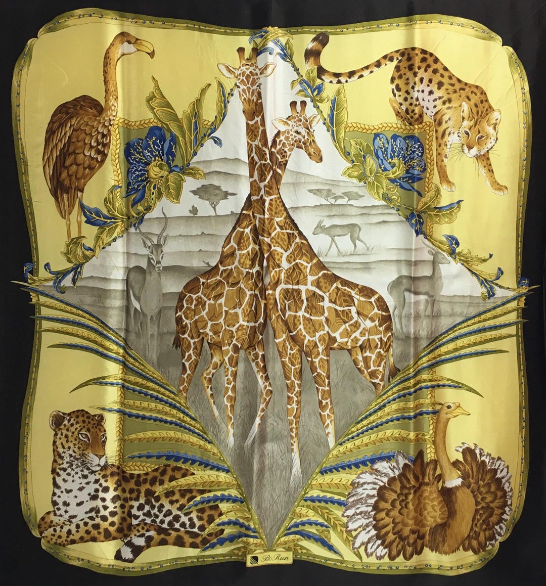 Rare!! Vintage Habitat Silk Scarf X UK