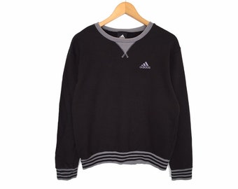 Rare!! Adidas Small Logo Spellout Embroidery Pullover Jumper Sweatshirt