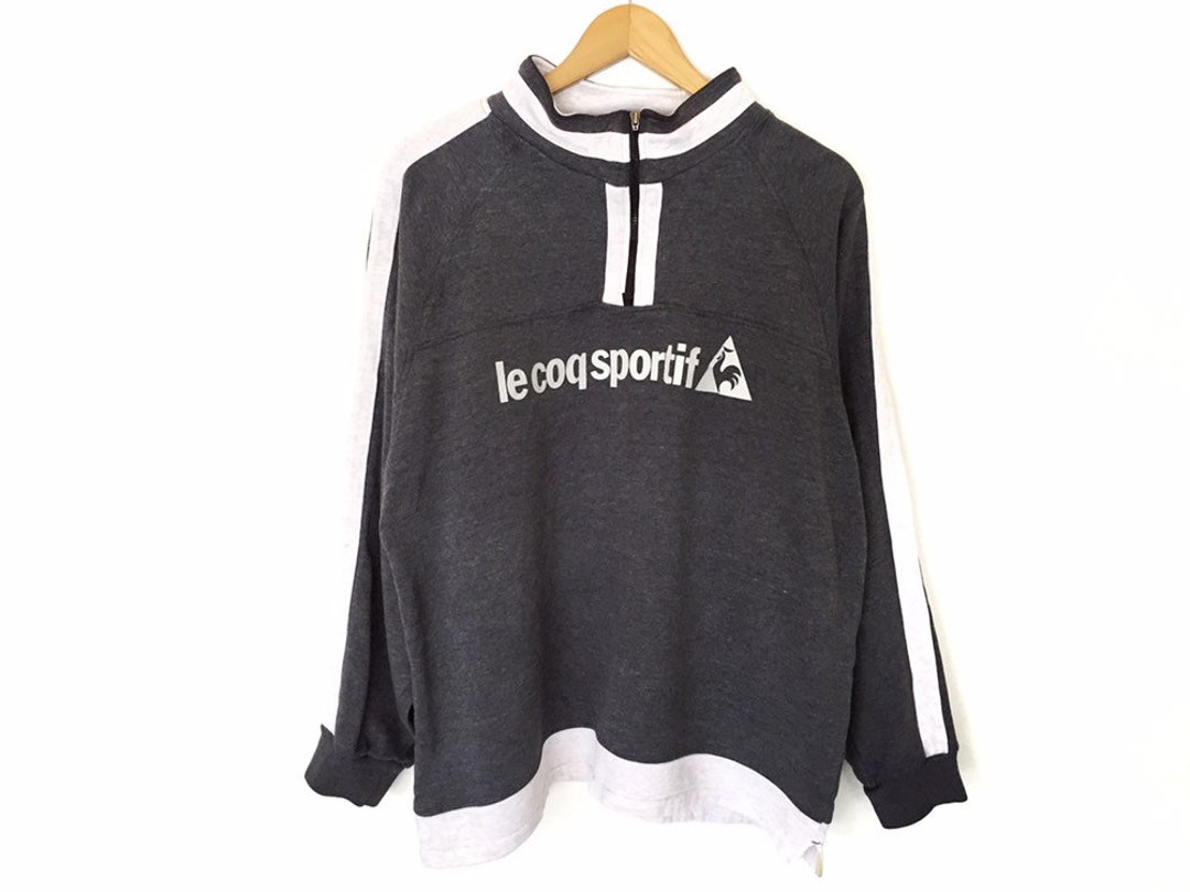 Rare!! Vintage Le Coq Sportif Small Logo Spellout Sweatshirt