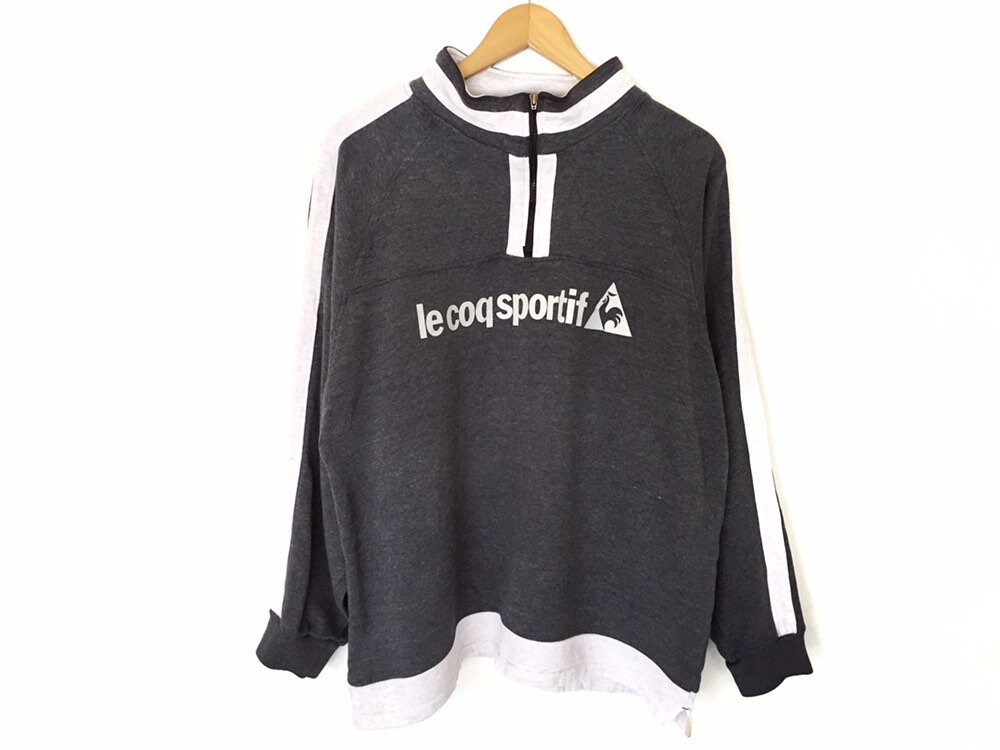 Rare!! Vintage Le Coq Sportif Small Logo Spellout Sweatshirt