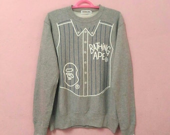 Rare!! Bathing Ape Bape Pullover Jumper Spellout Sweatshirt